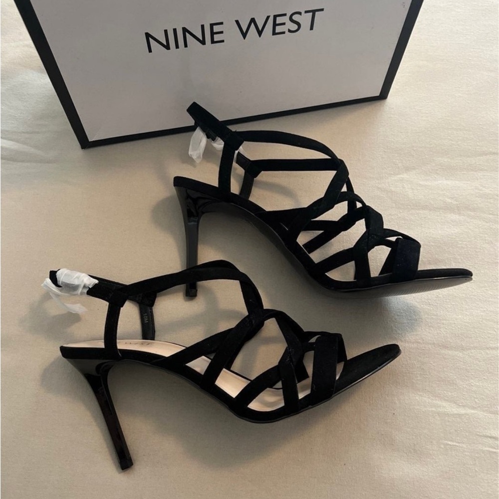 Nine West strappy black heels